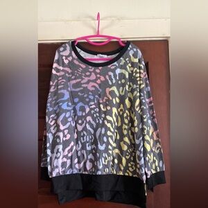 Large rainbow cheetah sweater